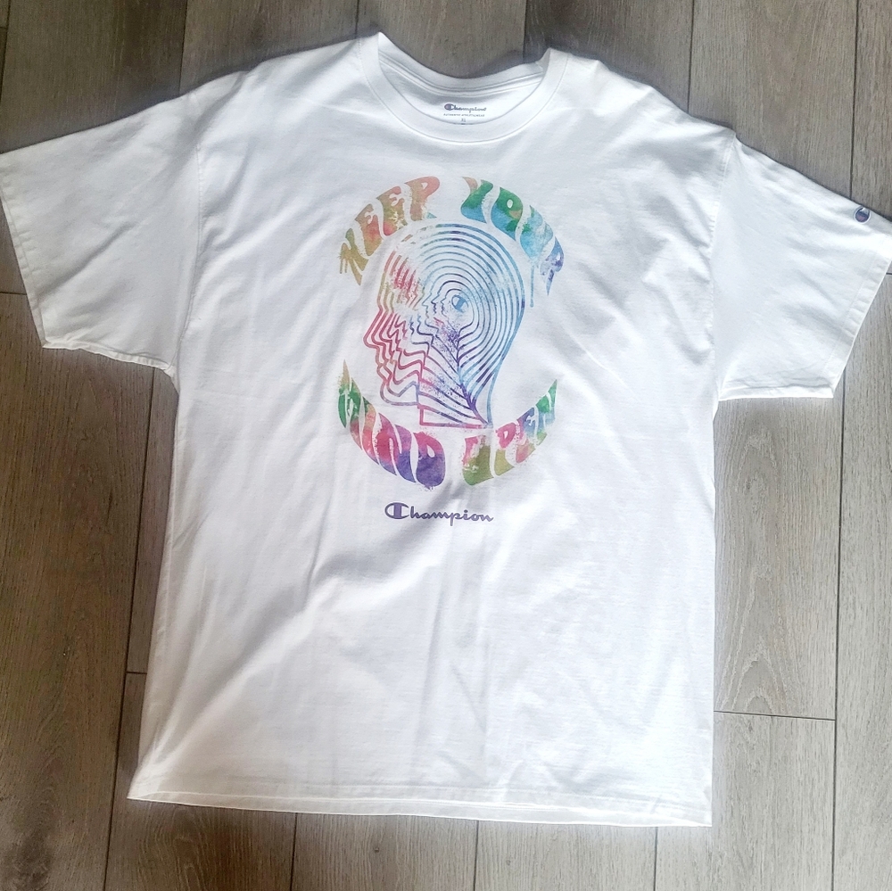 NWOT, Men's Champion Classic T Shirt, Open Mind, XL